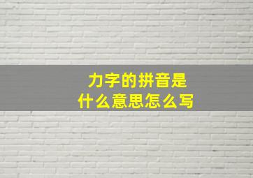 力字的拼音是什么意思怎么写