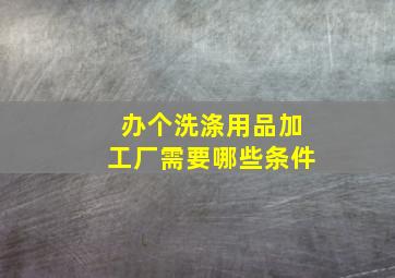 办个洗涤用品加工厂需要哪些条件