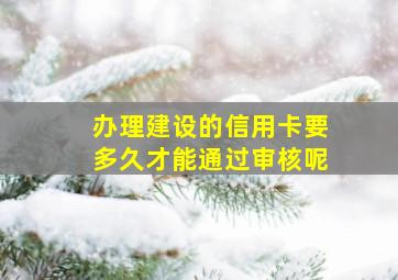 办理建设的信用卡要多久才能通过审核呢