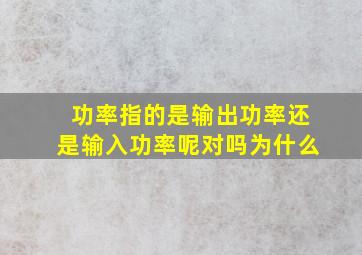 功率指的是输出功率还是输入功率呢对吗为什么