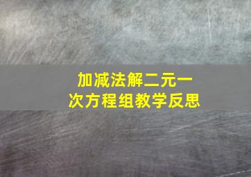 加减法解二元一次方程组教学反思