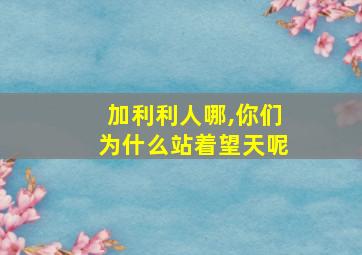 加利利人哪,你们为什么站着望天呢