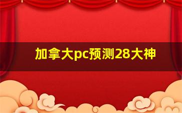 加拿大pc预测28大神