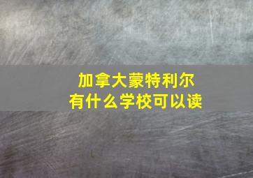 加拿大蒙特利尔有什么学校可以读