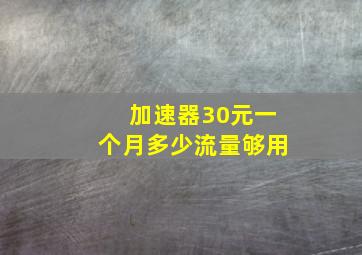 加速器30元一个月多少流量够用