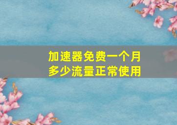 加速器免费一个月多少流量正常使用