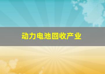 动力电池回收产业