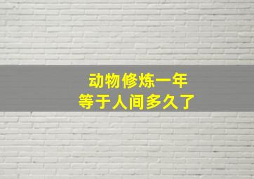 动物修炼一年等于人间多久了