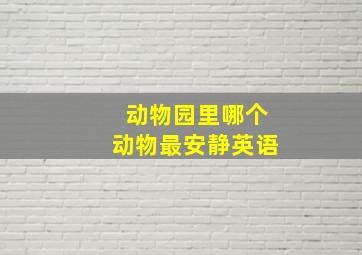 动物园里哪个动物最安静英语