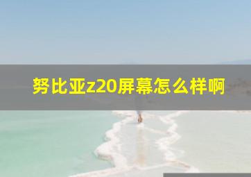 努比亚z20屏幕怎么样啊