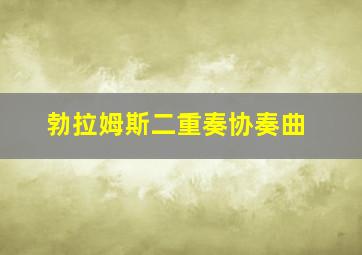 勃拉姆斯二重奏协奏曲