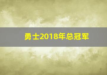 勇士2018年总冠军