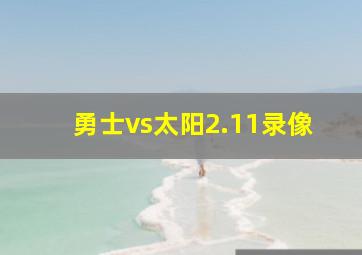 勇士vs太阳2.11录像