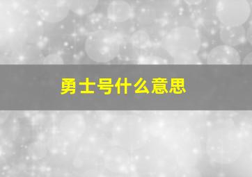 勇士号什么意思