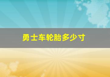 勇士车轮胎多少寸