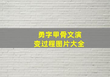 勇字甲骨文演变过程图片大全