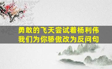 勇敢的飞天尝试着杨利伟我们为你骄傲改为反问句