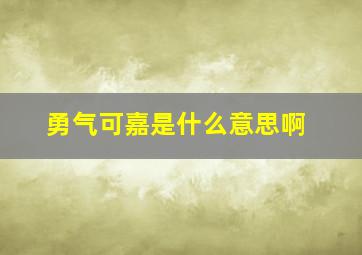 勇气可嘉是什么意思啊