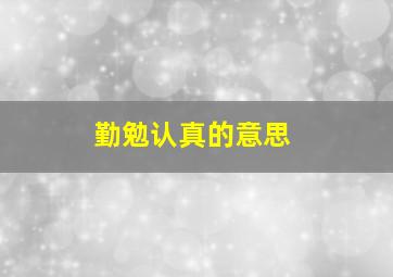 勤勉认真的意思