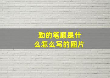 勤的笔顺是什么怎么写的图片