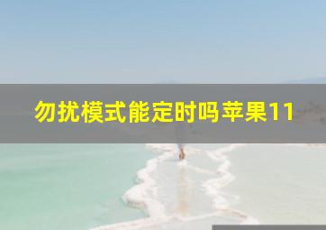 勿扰模式能定时吗苹果11