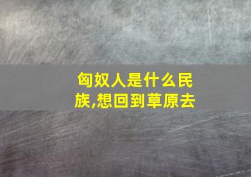 匈奴人是什么民族,想回到草原去