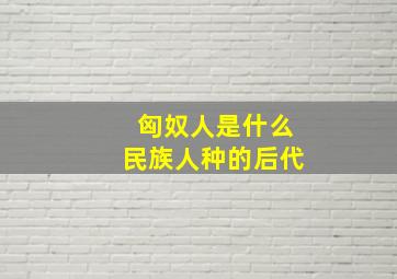 匈奴人是什么民族人种的后代