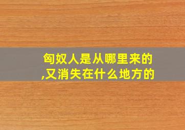 匈奴人是从哪里来的,又消失在什么地方的