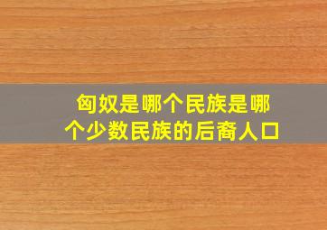 匈奴是哪个民族是哪个少数民族的后裔人口