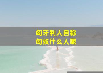 匈牙利人自称匈奴什么人呢