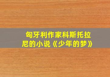 匈牙利作家科斯托拉尼的小说《少年的梦》