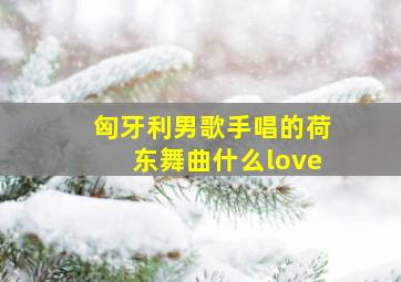 匈牙利男歌手唱的荷东舞曲什么love