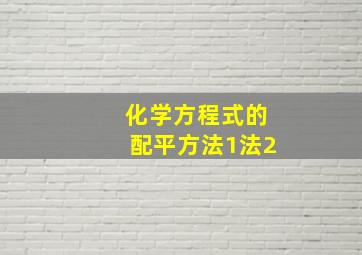 化学方程式的配平方法1法2