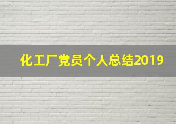 化工厂党员个人总结2019