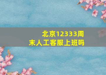 北京12333周末人工客服上班吗