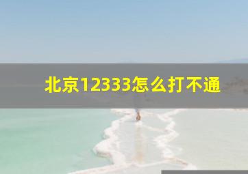 北京12333怎么打不通