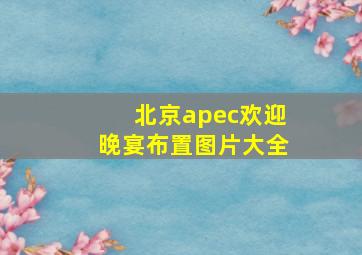 北京apec欢迎晚宴布置图片大全