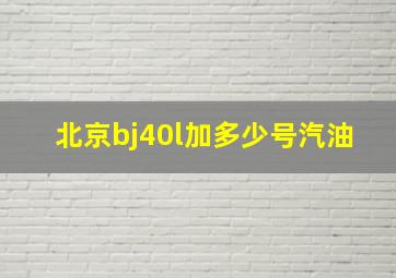 北京bj40l加多少号汽油