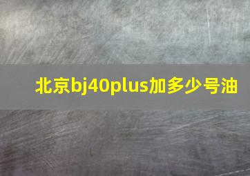 北京bj40plus加多少号油