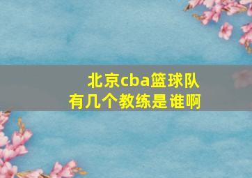 北京cba篮球队有几个教练是谁啊