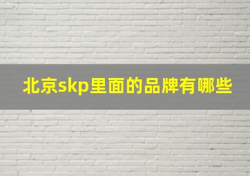 北京skp里面的品牌有哪些