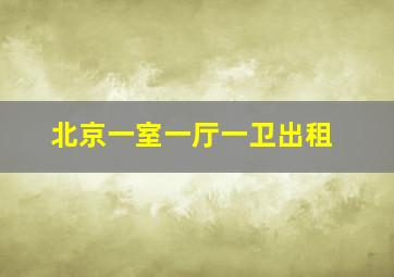 北京一室一厅一卫出租