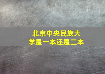 北京中央民族大学是一本还是二本