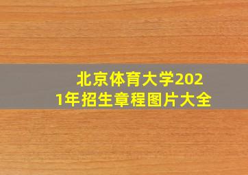 北京体育大学2021年招生章程图片大全