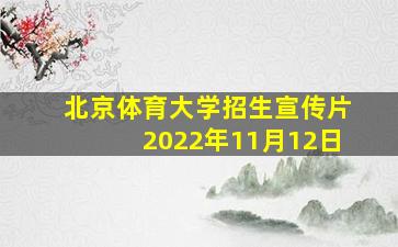 北京体育大学招生宣传片2022年11月12日