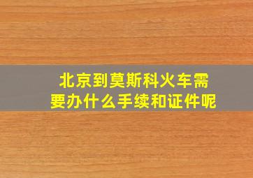 北京到莫斯科火车需要办什么手续和证件呢