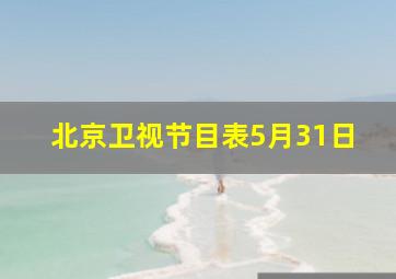 北京卫视节目表5月31日