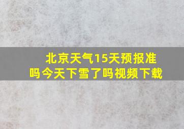 北京天气15天预报准吗今天下雪了吗视频下载