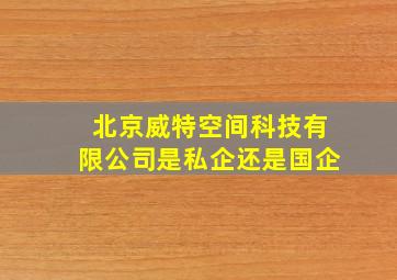 北京威特空间科技有限公司是私企还是国企