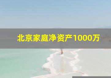 北京家庭净资产1000万